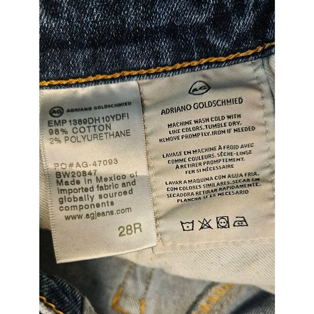 AG Adriano Goldschmied Straight Raw Hem Ankle Jeans size 28 - Picture 6 of 10